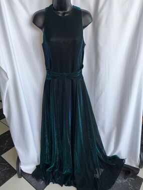 Scott McClintock Vintage 90s Emerald Green Shimmer Evening Dress sz 6 Maxi